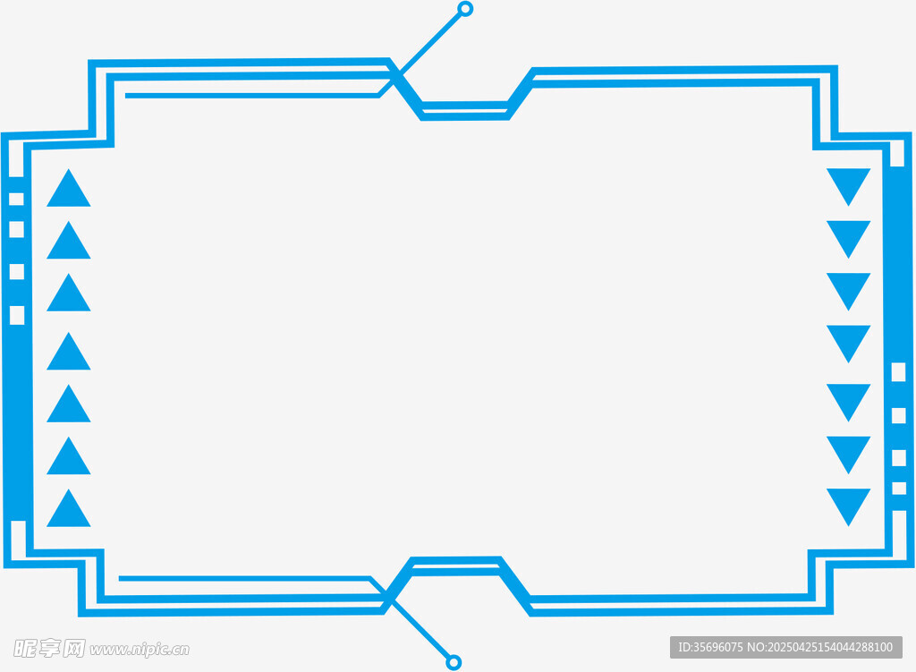 蓝色几何边框设计元素