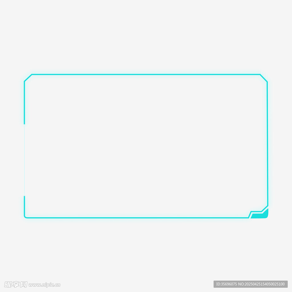 蓝色简约边框图形元素