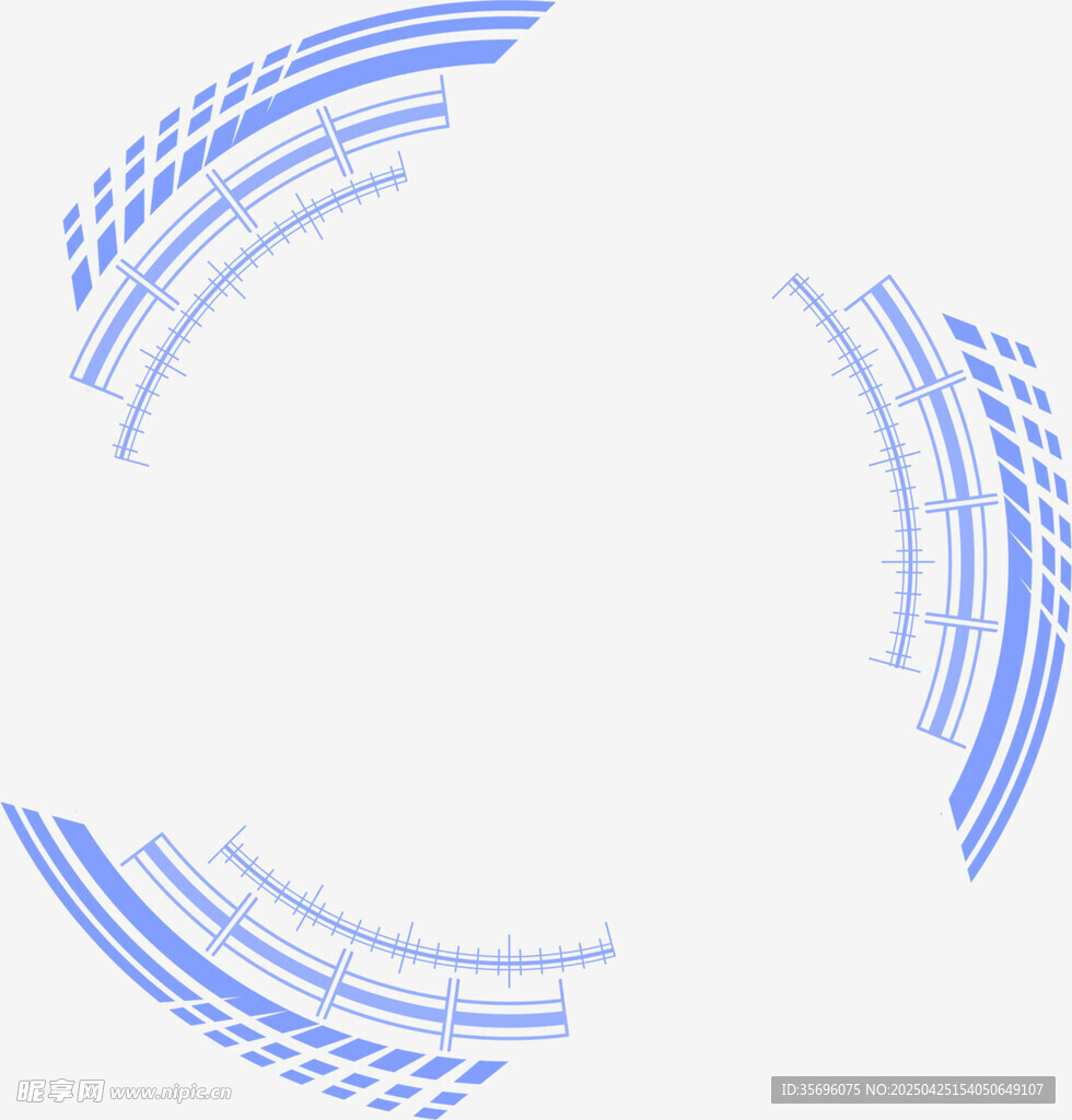 蓝色线条弧形图案设计