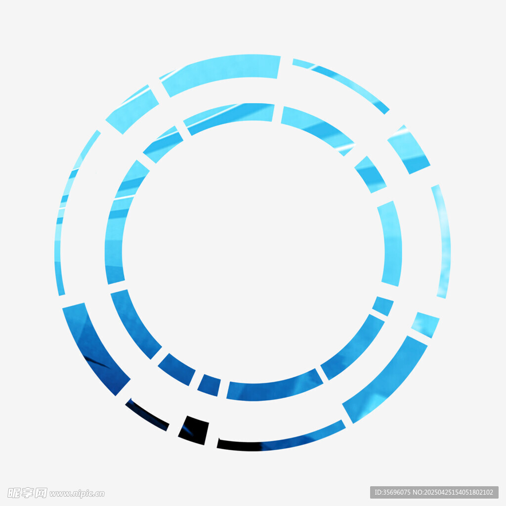 蓝色环状科技风图形元素