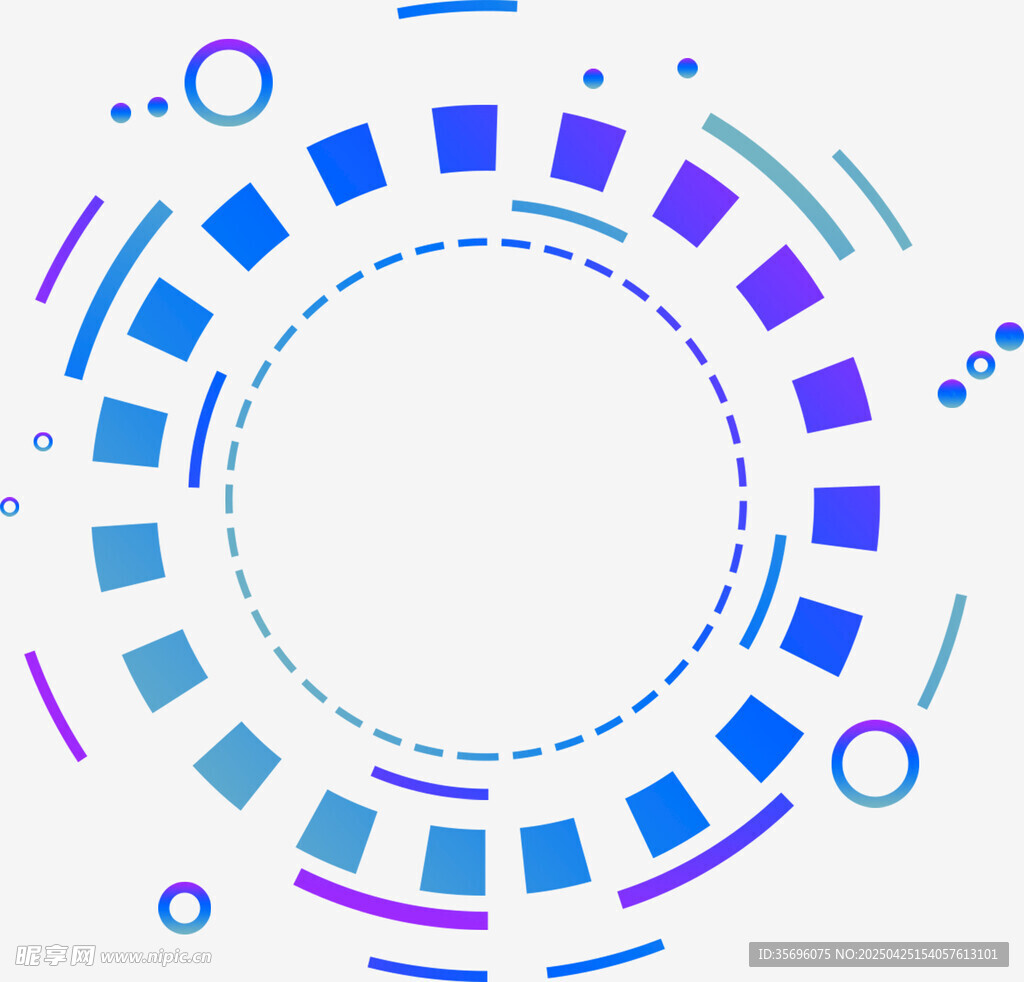 蓝紫色几何环形装饰图案