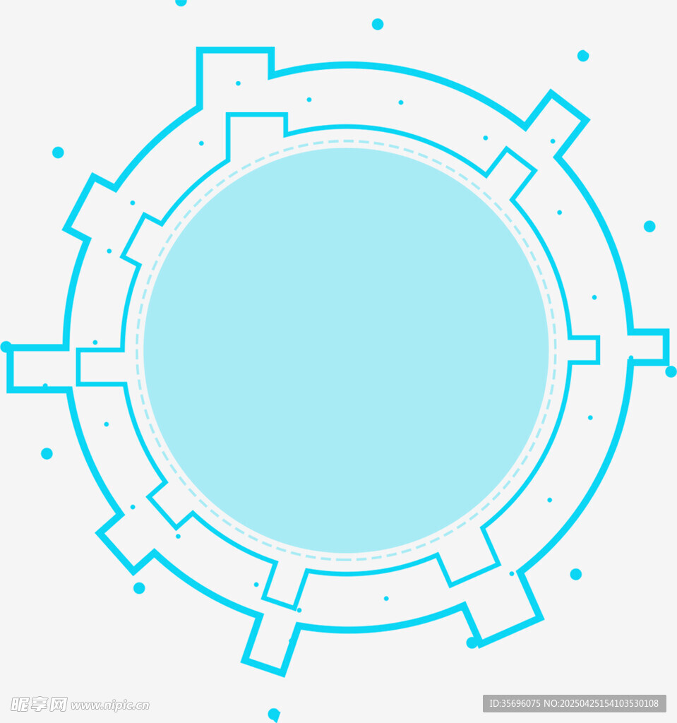 简约蓝色科技风圆形边框