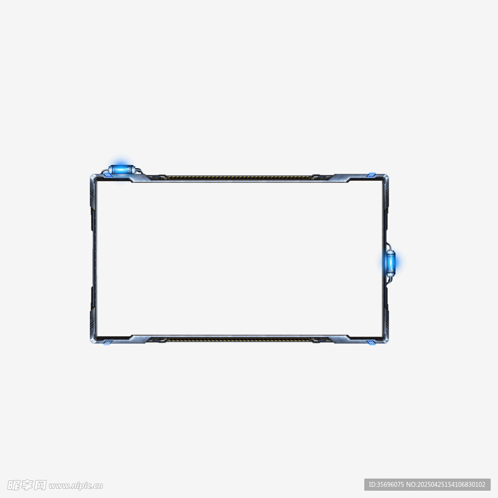 矩形边框带蓝色装饰元素