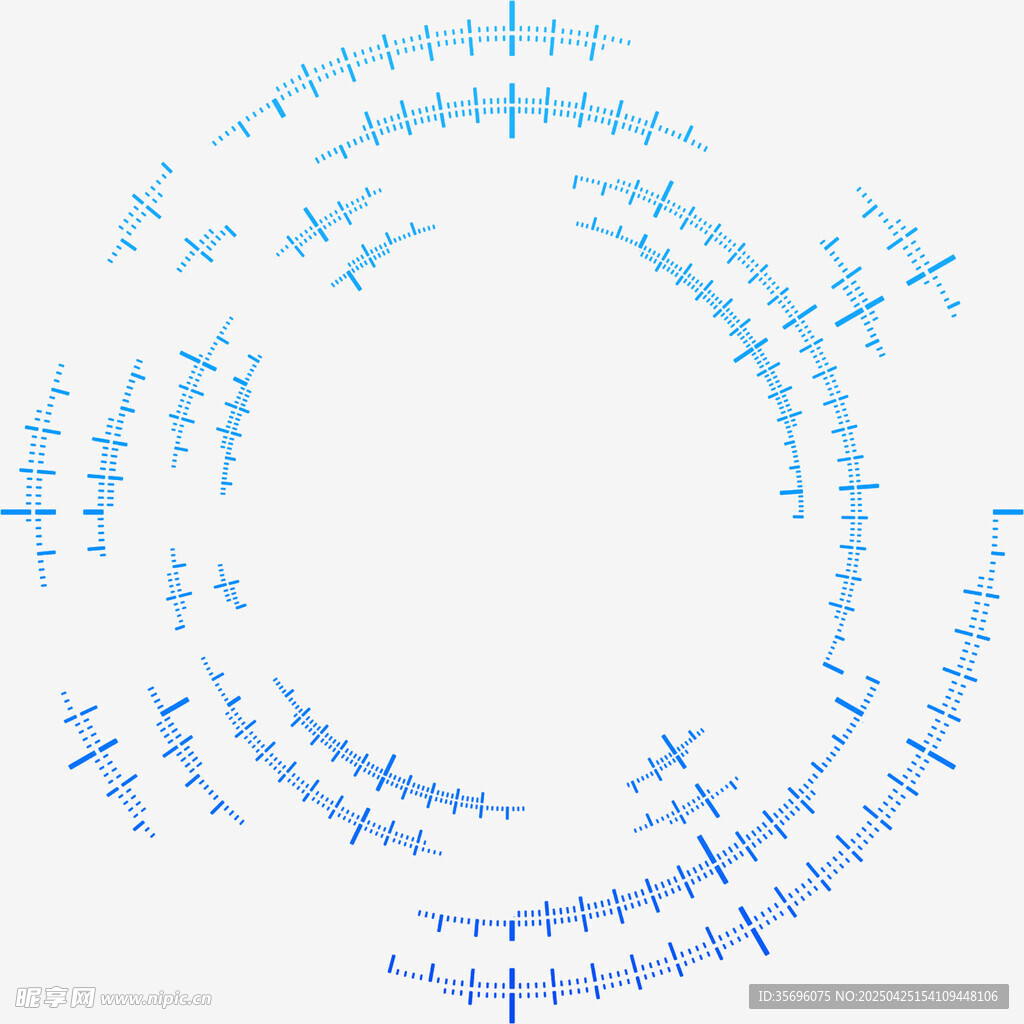 蓝色环形线条抽象图案