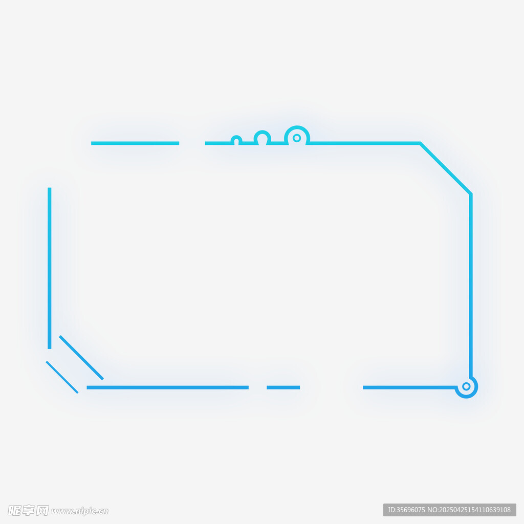 简约蓝色线条边框图形