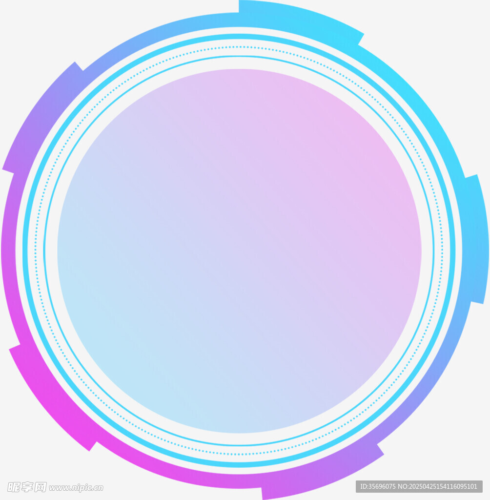 炫彩渐变环形科技风图案