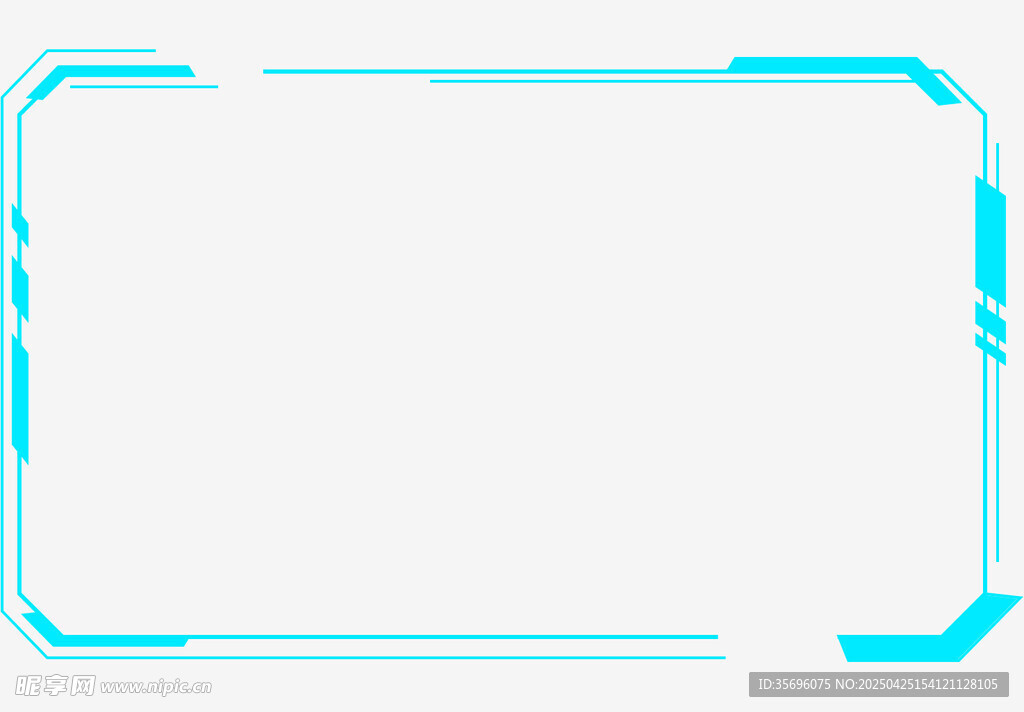 蓝色科技风边框设计元素