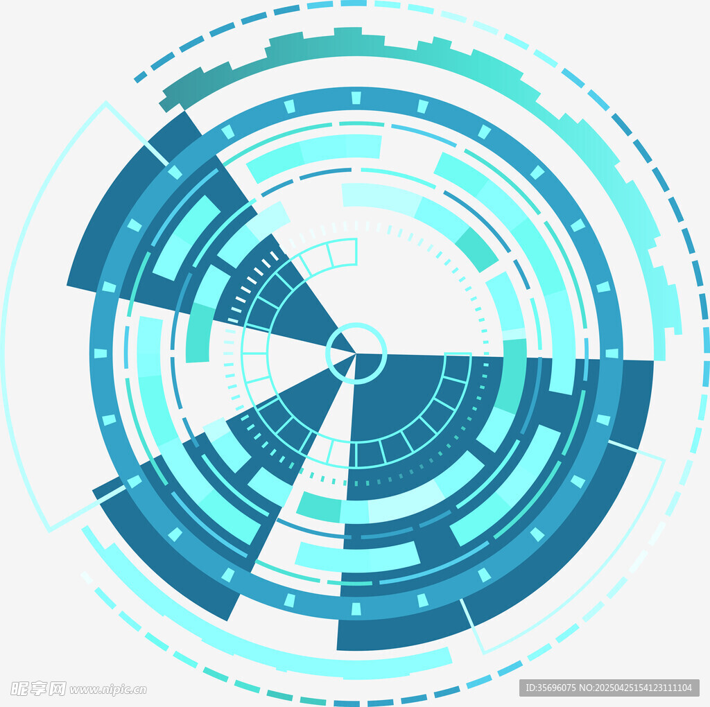 科技感环形数据图表元素