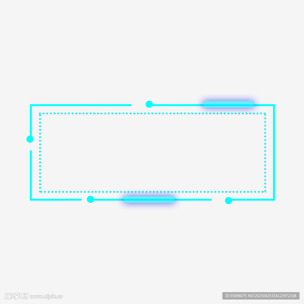 简约蓝框边框设计元素