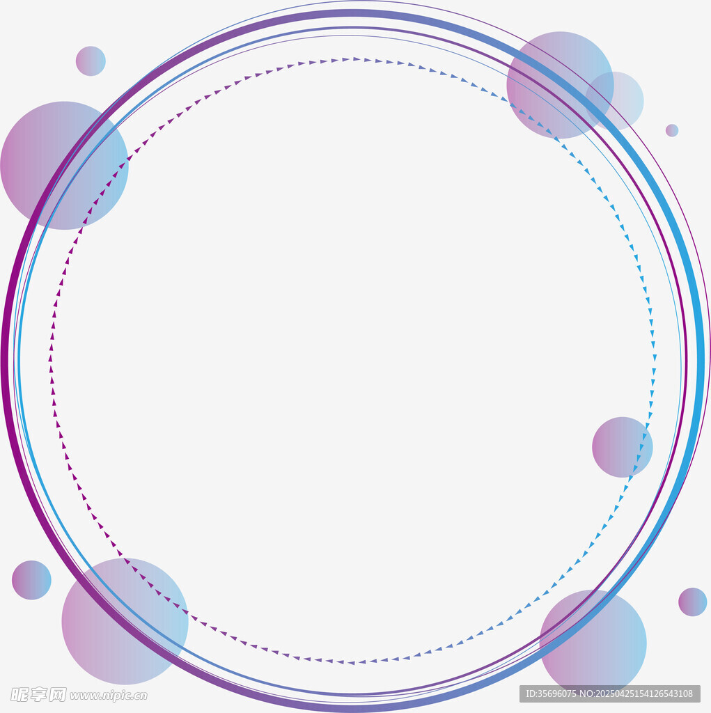 紫色渐变圆环边框背景图
