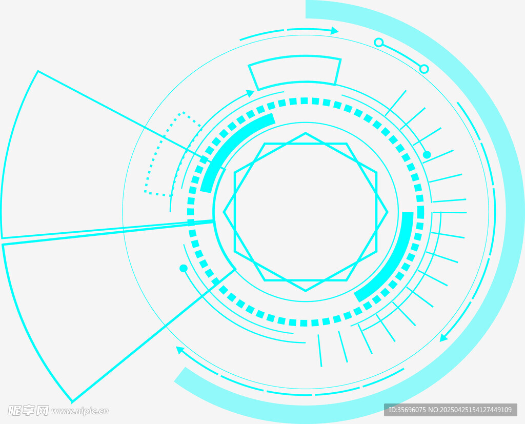 科技感蓝色圆形界面元素