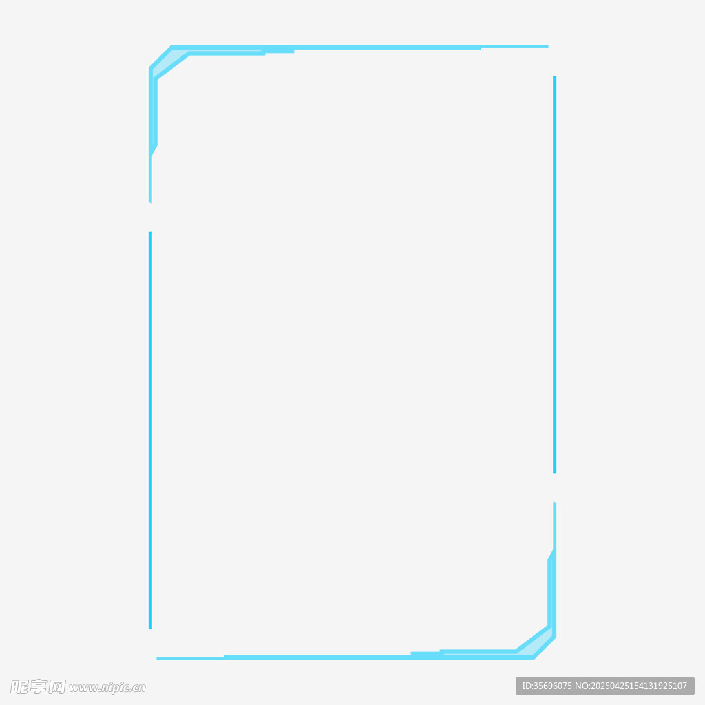 蓝色渐变手机边框素材