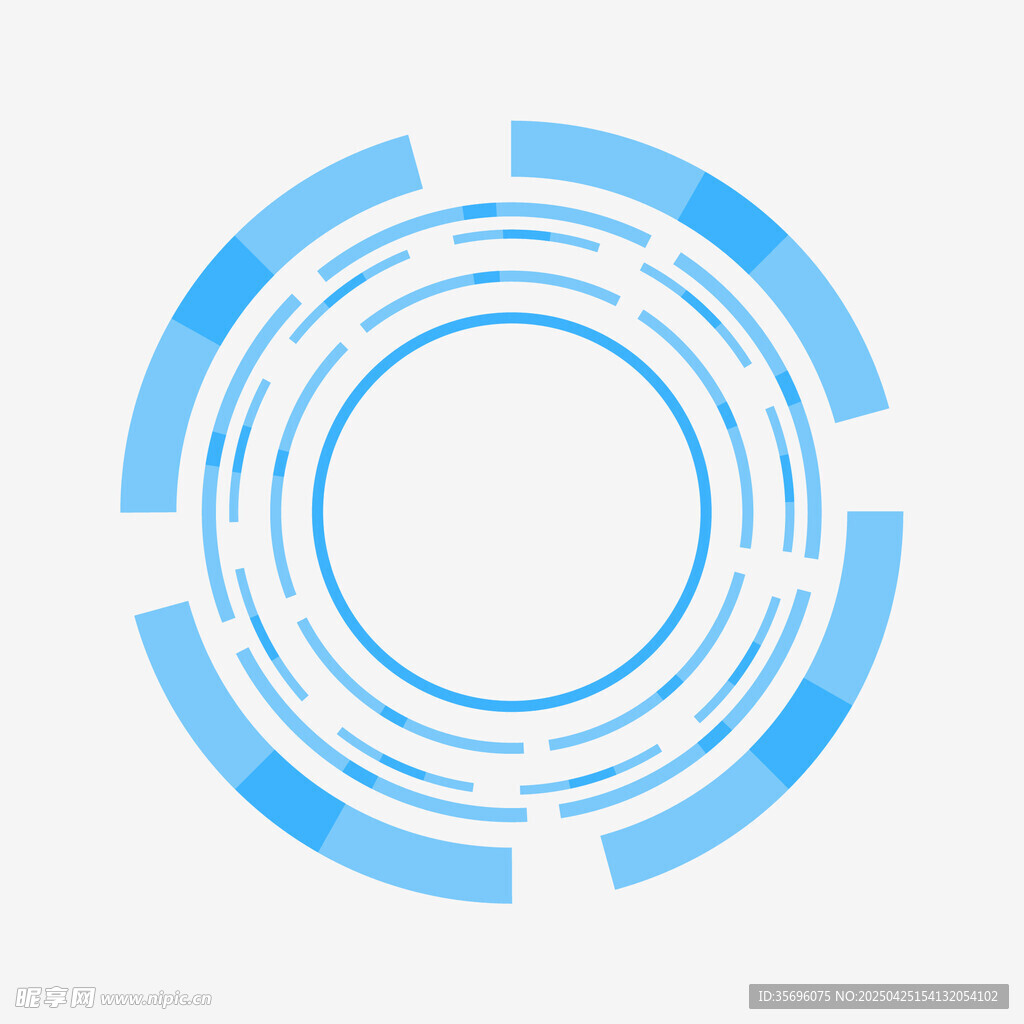 蓝色环形科技感图案