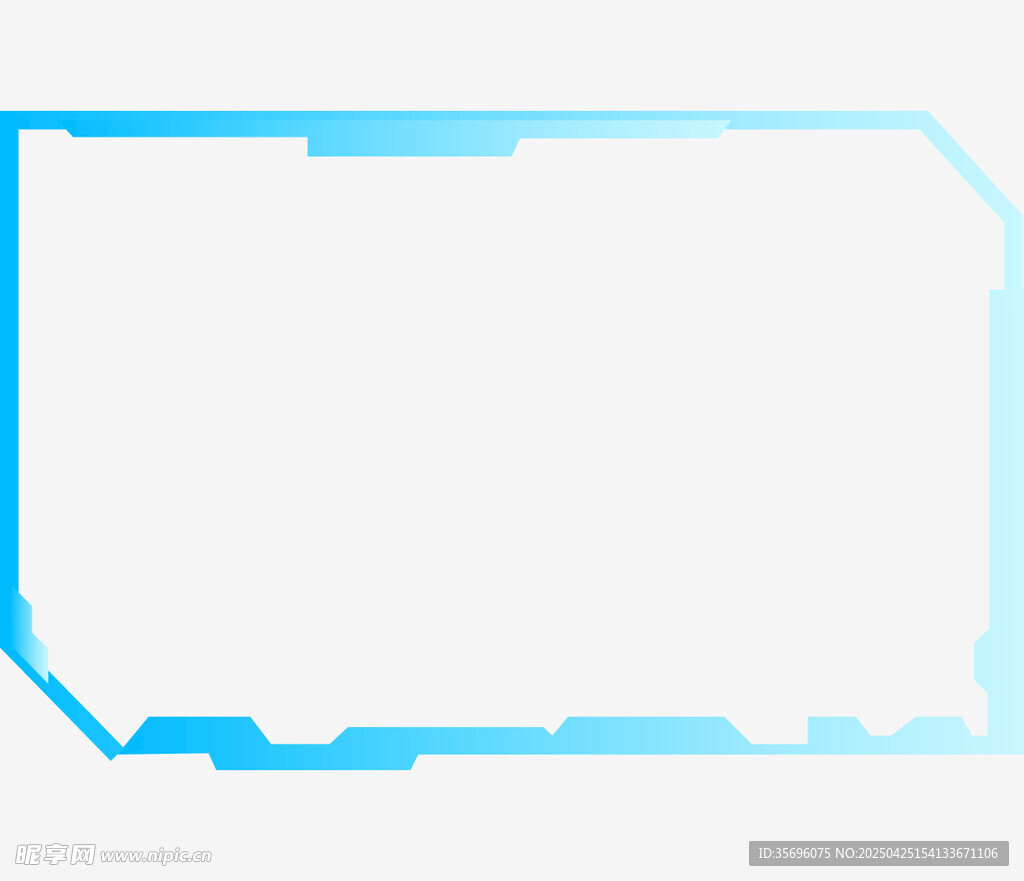 蓝色科技风边框设计元素