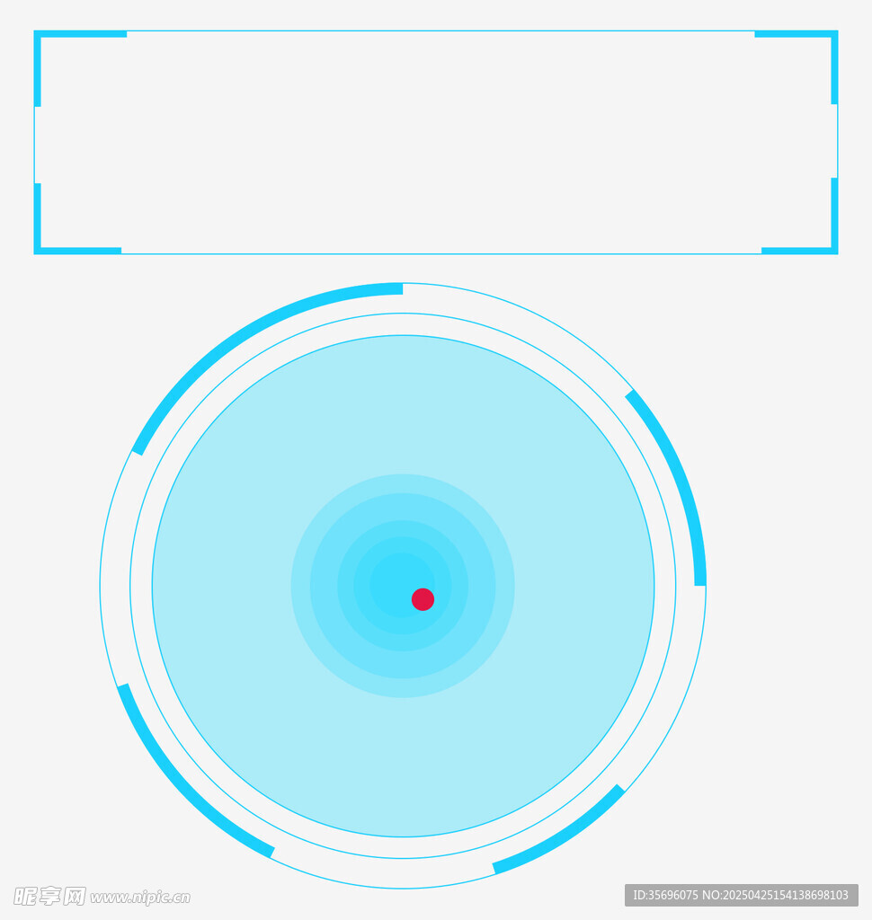 蓝色科技感圆形界面元素