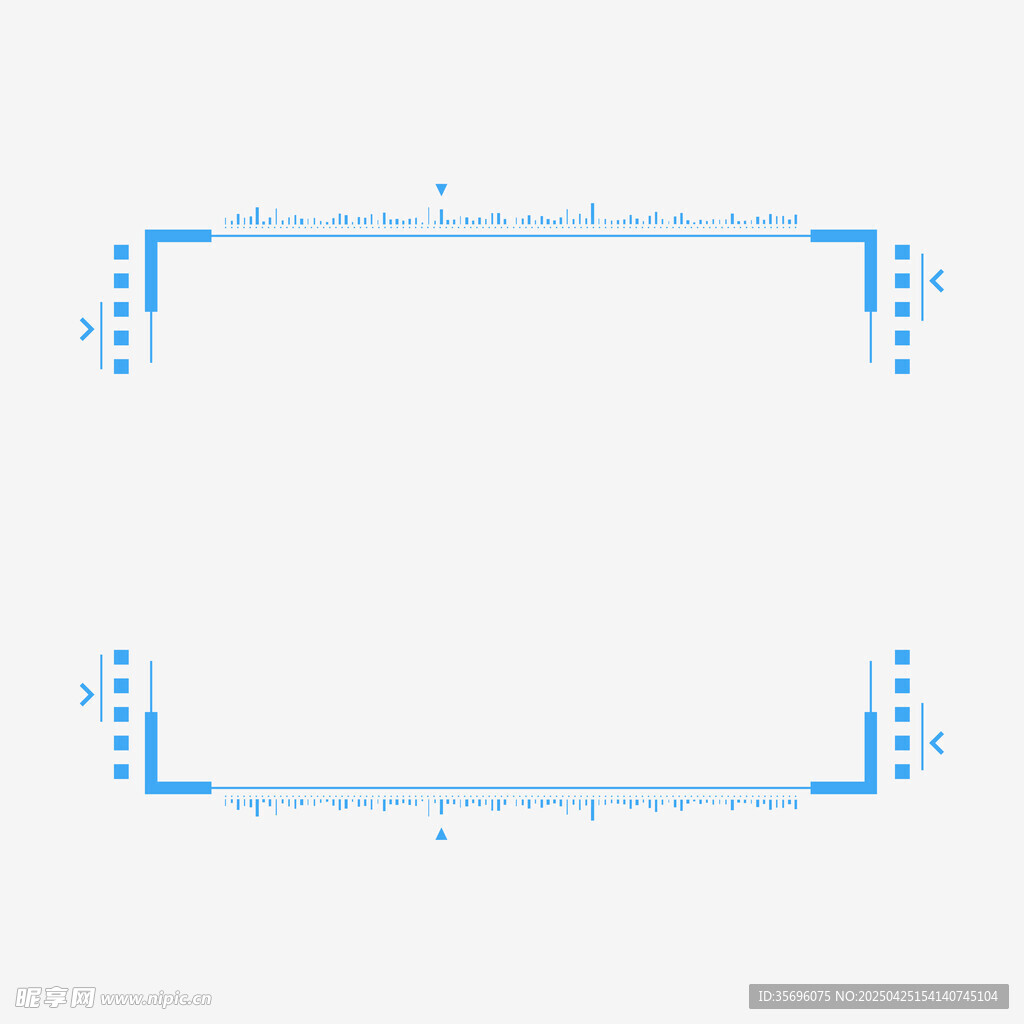 蓝色简约边框设计元素
