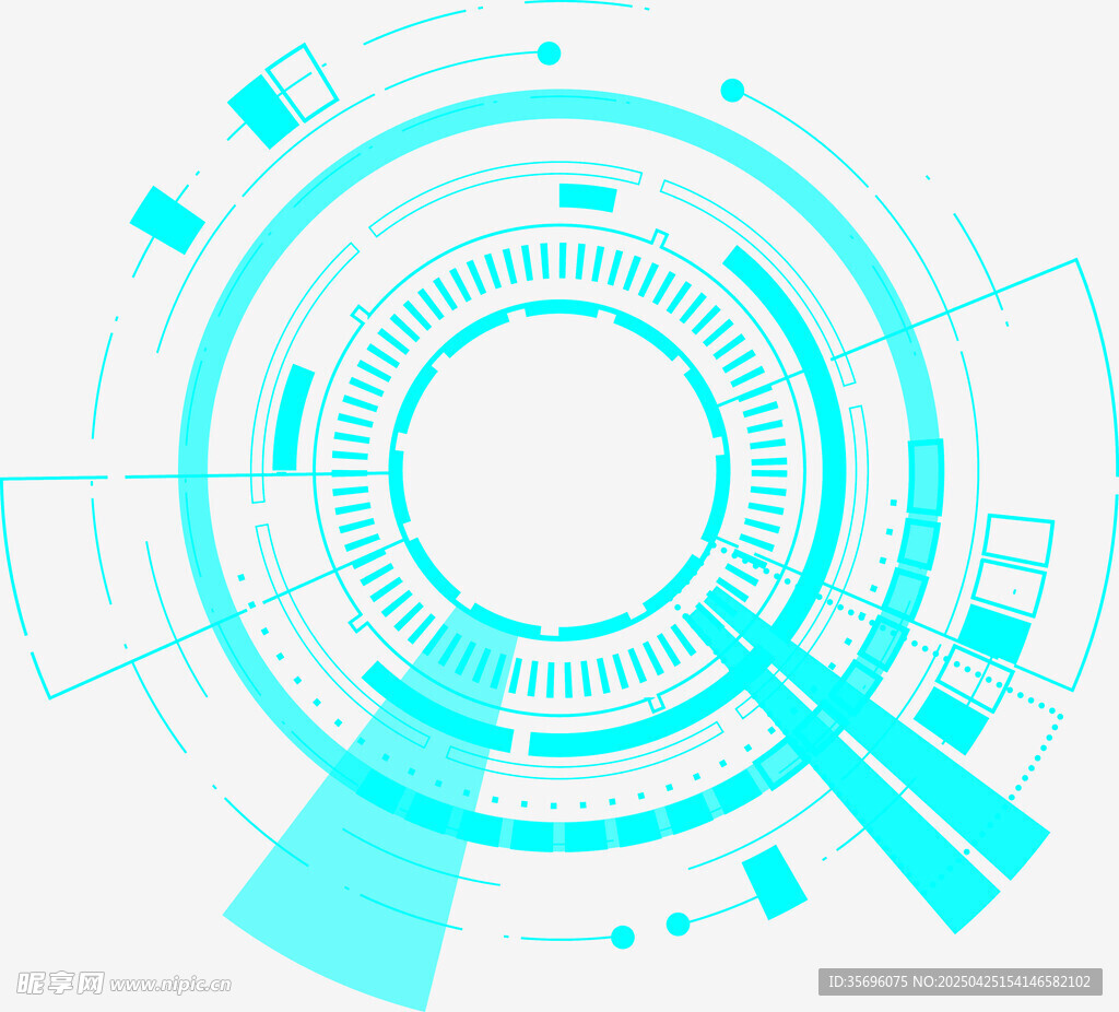 科技感蓝色圆形抽象背景图