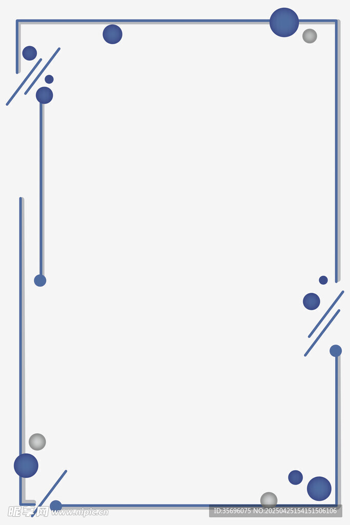 简约蓝色几何边框背景图