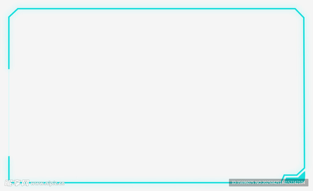 蓝色简约边框空白图片