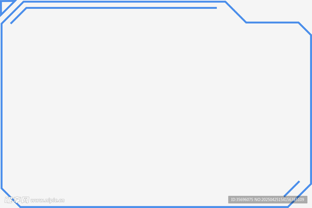 蓝色简约边框空白图形