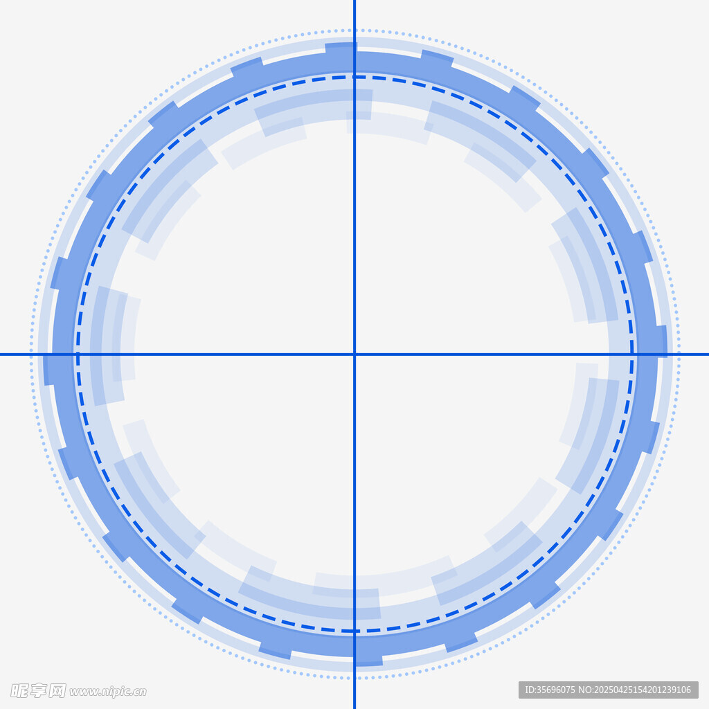 蓝色环状科技风分割图案