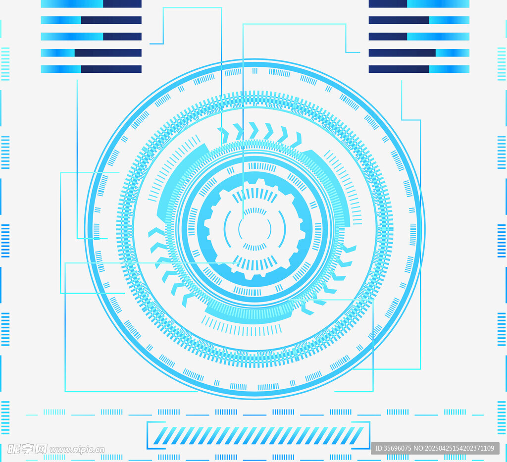 科技感蓝色圆形机械图案