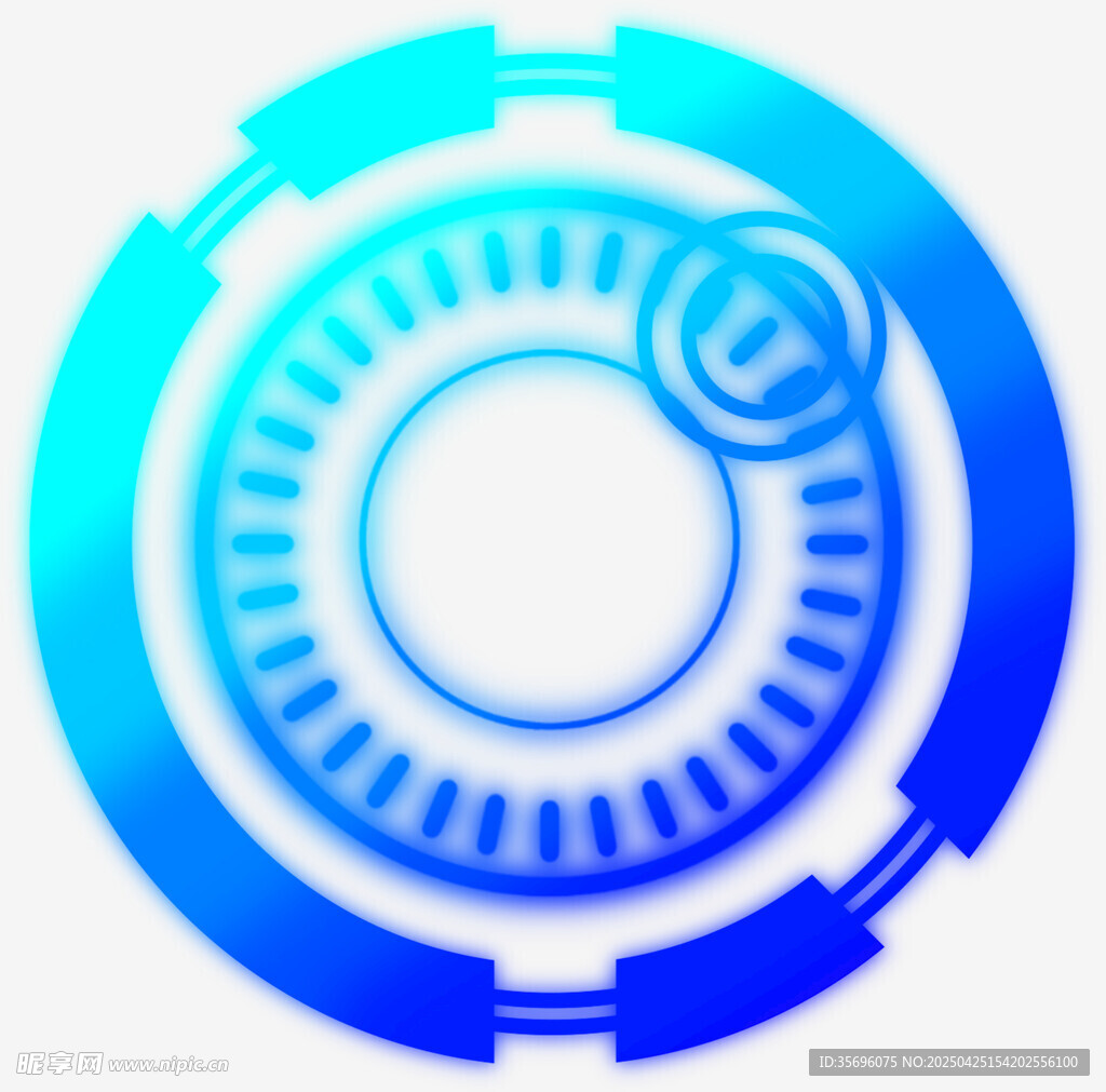 蓝色科技风圆形图标设计