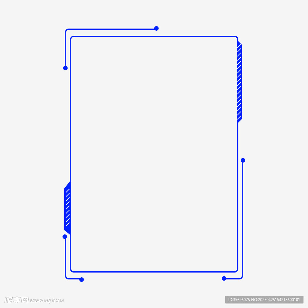 蓝色简约线条边框设计