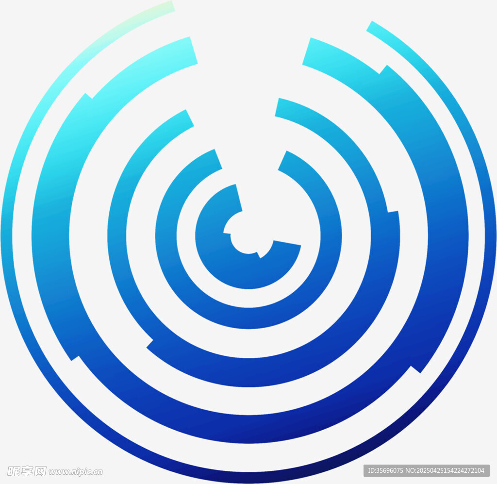 蓝白渐变科技感环形图案