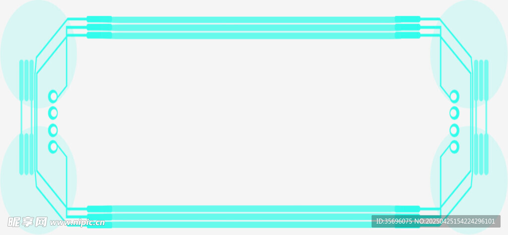 蓝绿色简约边框图案