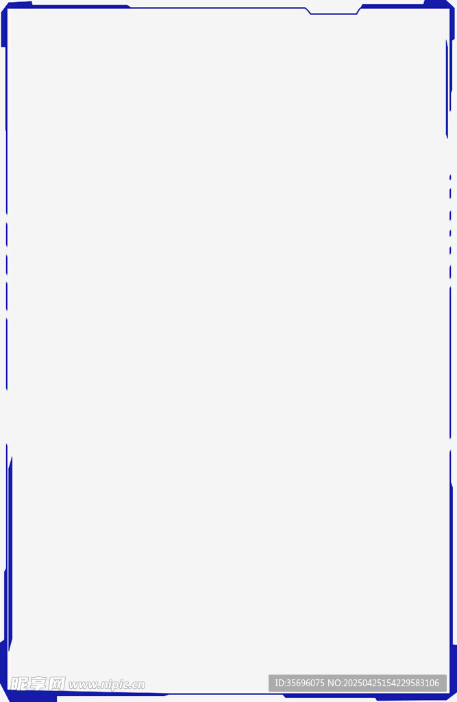蓝色边框空白背景图
