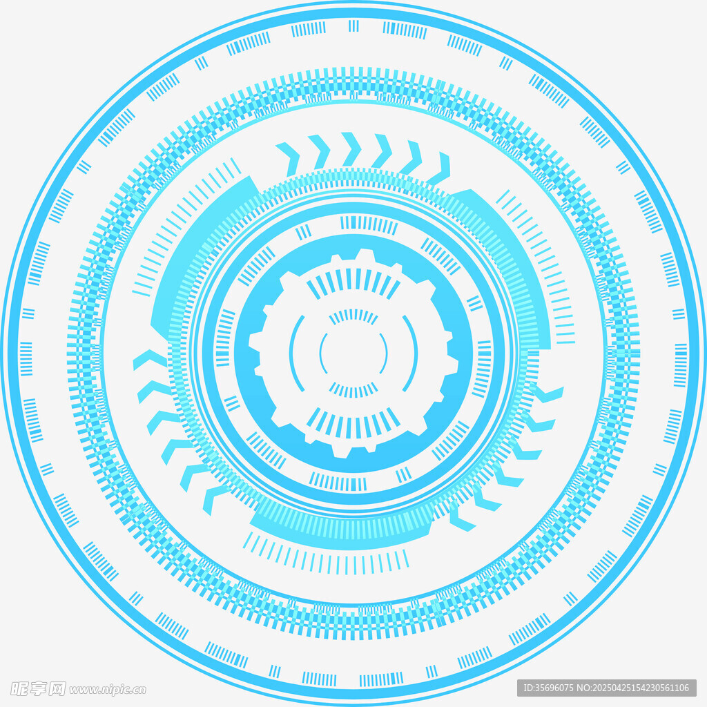 科技风蓝色圆形机械图案