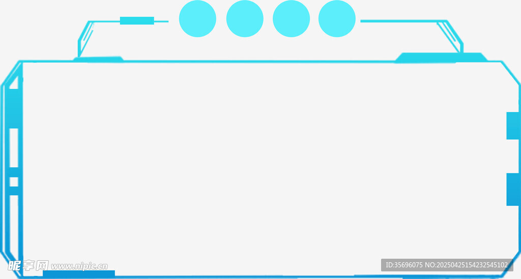 蓝色简约边框设计元素