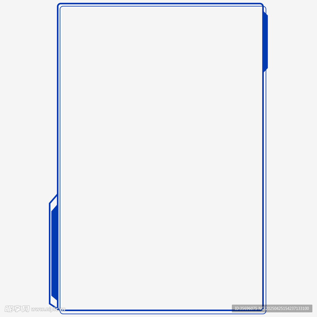 蓝色简约空白笔记本边框