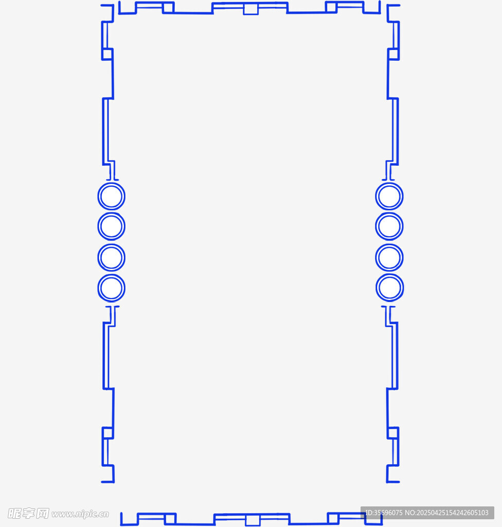 蓝色简约边框设计元素