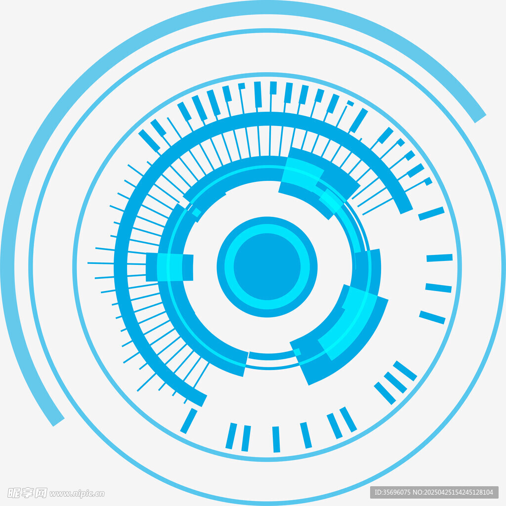 科技感蓝色圆形机械图案