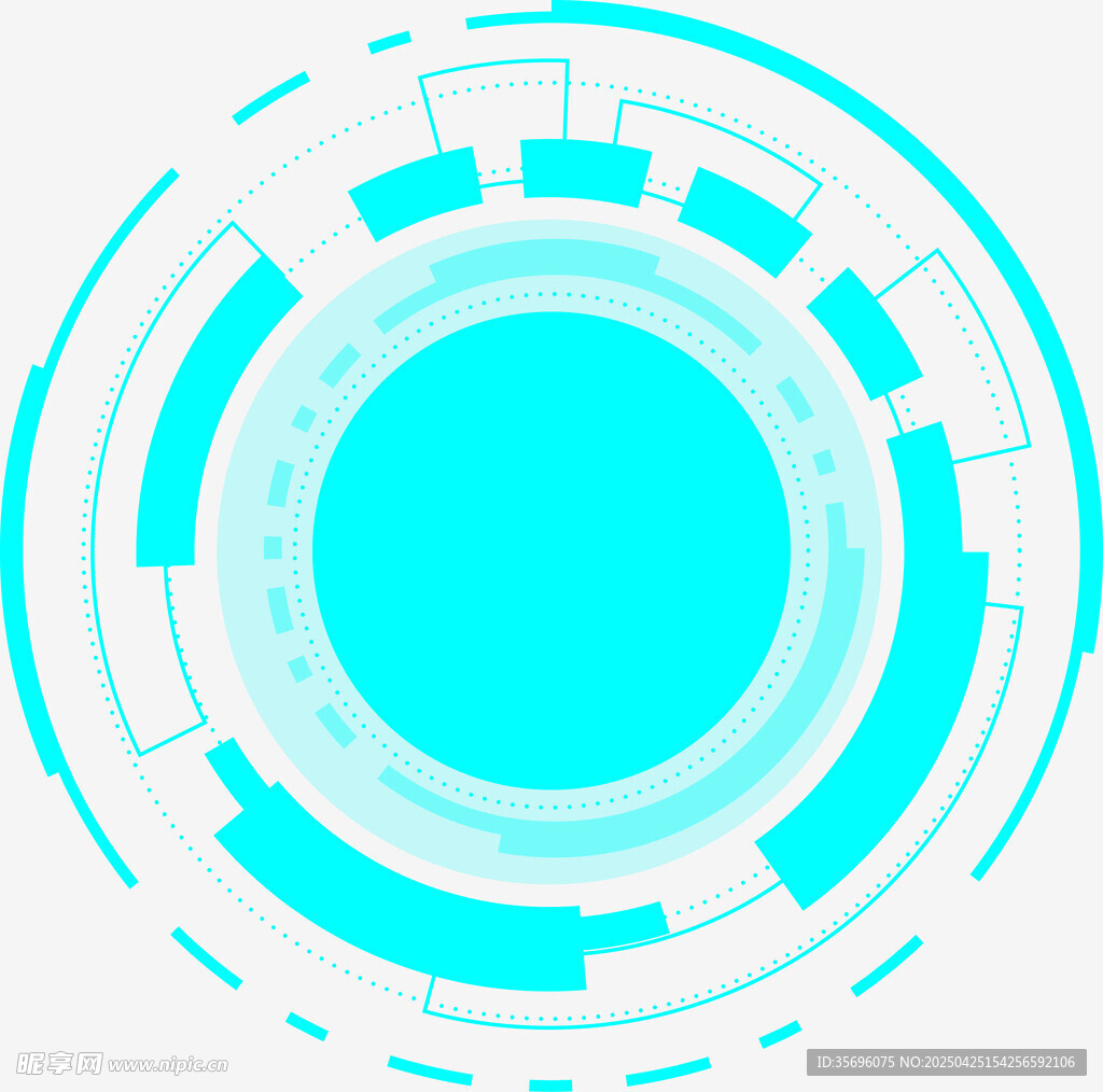 科技感蓝色环形抽象图案