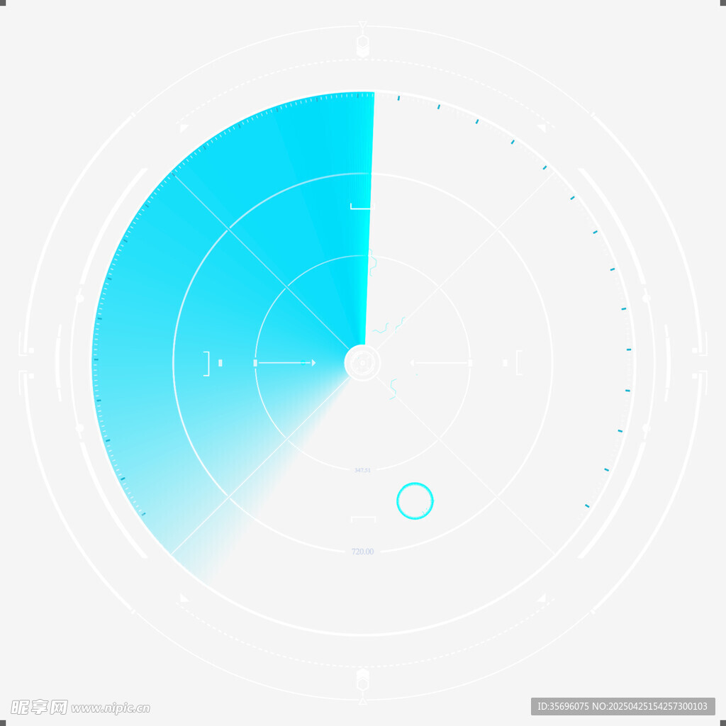 蓝色渐变扇形科技风图形