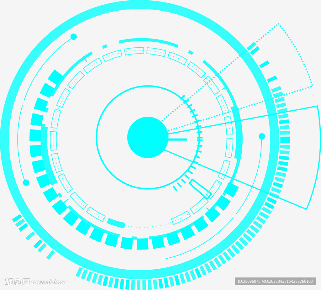 科技感蓝色圆形界面元素