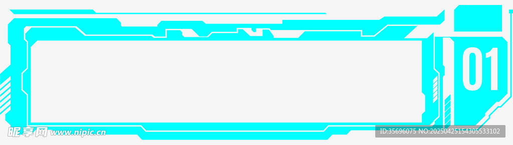 蓝色简约边框设计元素