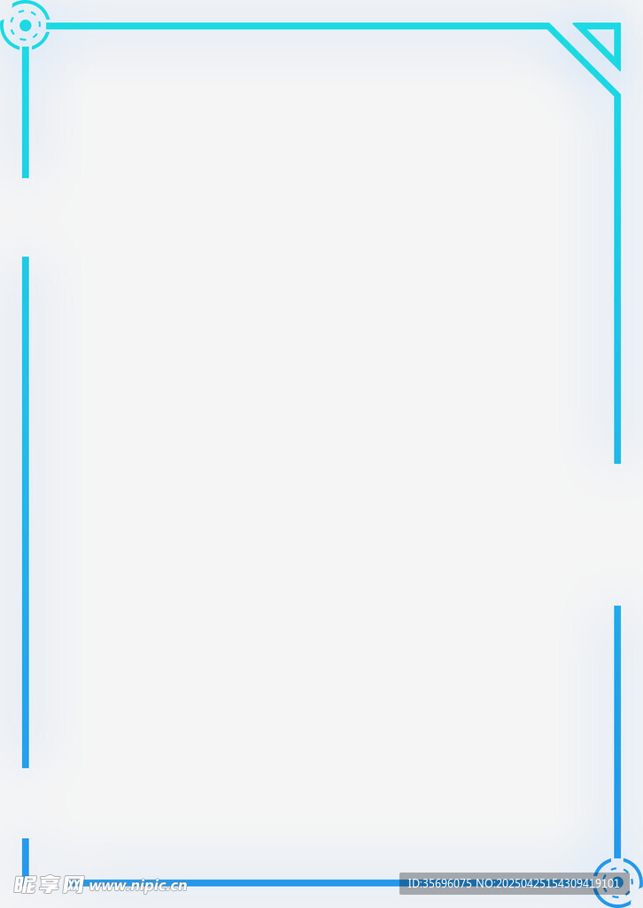 蓝色简约边框空白背景图