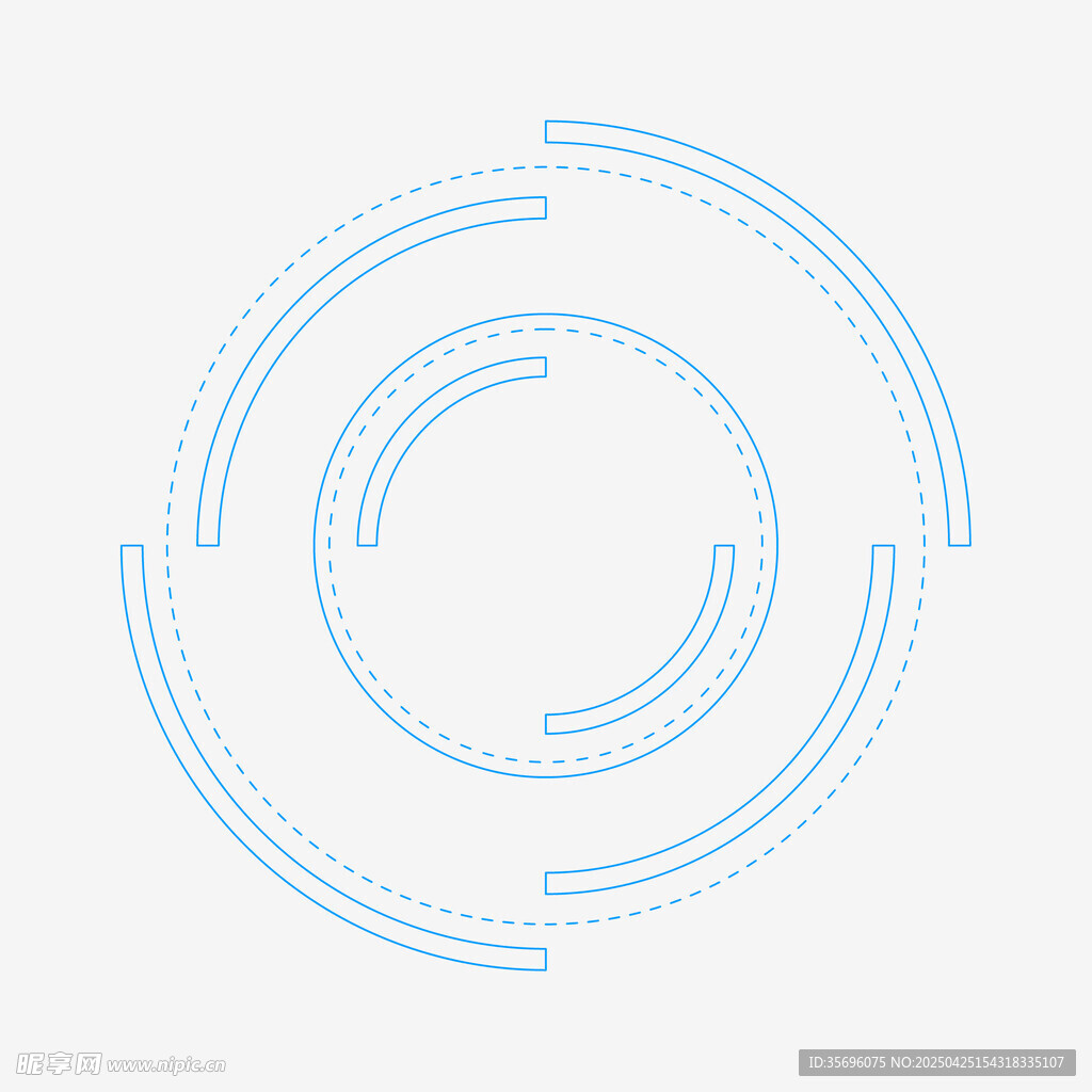简约蓝色环形线条图案