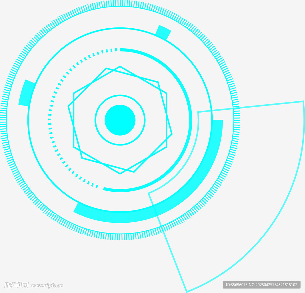 科技感蓝色圆形线条图案