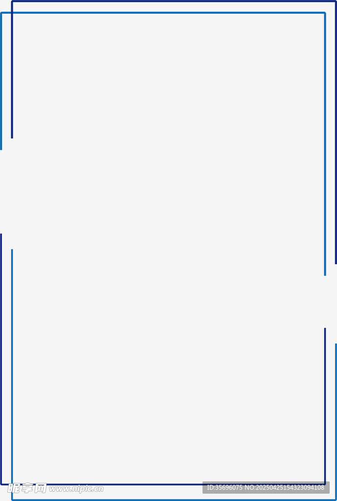 蓝色边框简约空白图片