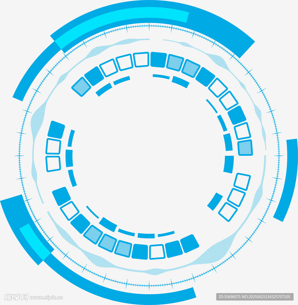 科技感蓝色环形界面元素