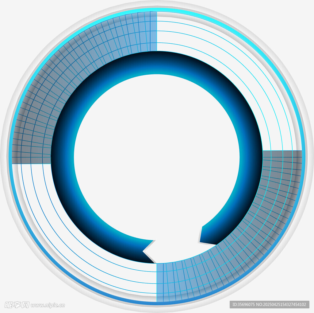 蓝色环形箭头图标设计
