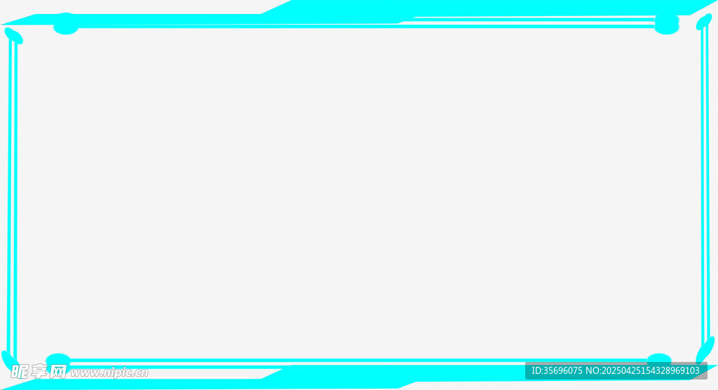 蓝边简约空白边框背景图