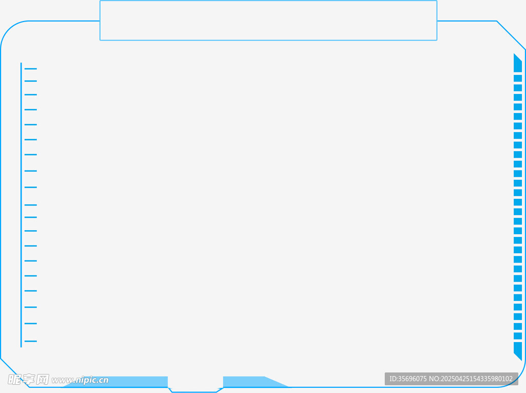 蓝色简约边框设计模板
