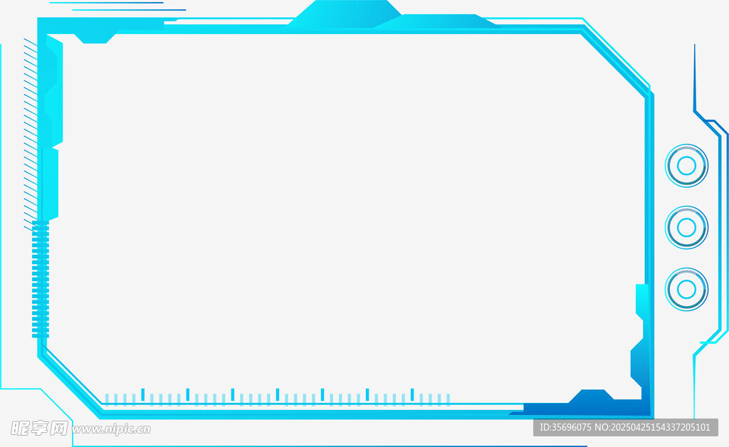 蓝色科技风边框背景图