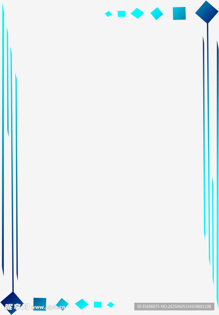 蓝白几何线条边框图案